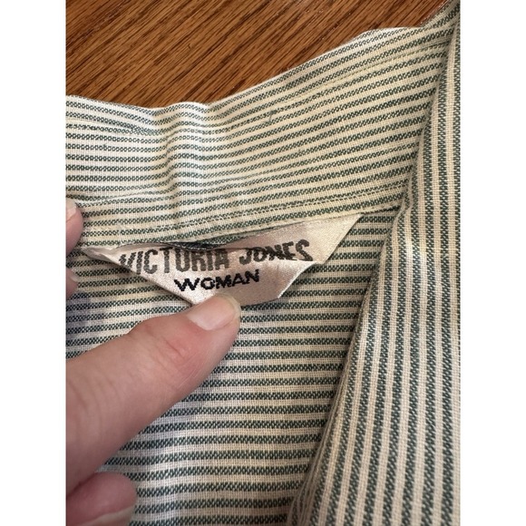 Vintage Victoria Jones Striped Fall Embroidered Button Down Blouse Top Size 22W - Picture 4 of 8